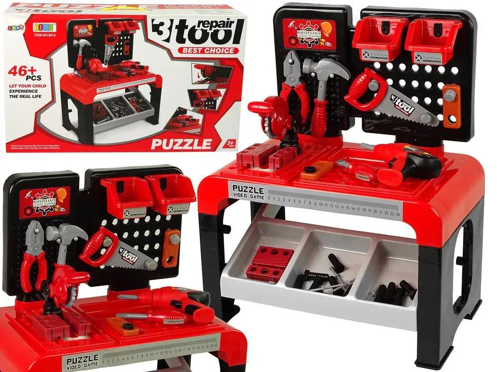 dječji diy kreativni stol za male majstore crveni - slika 2