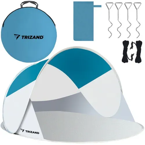 šator za plažu 220x120x90cm - tirkizno - sivi - slika 2