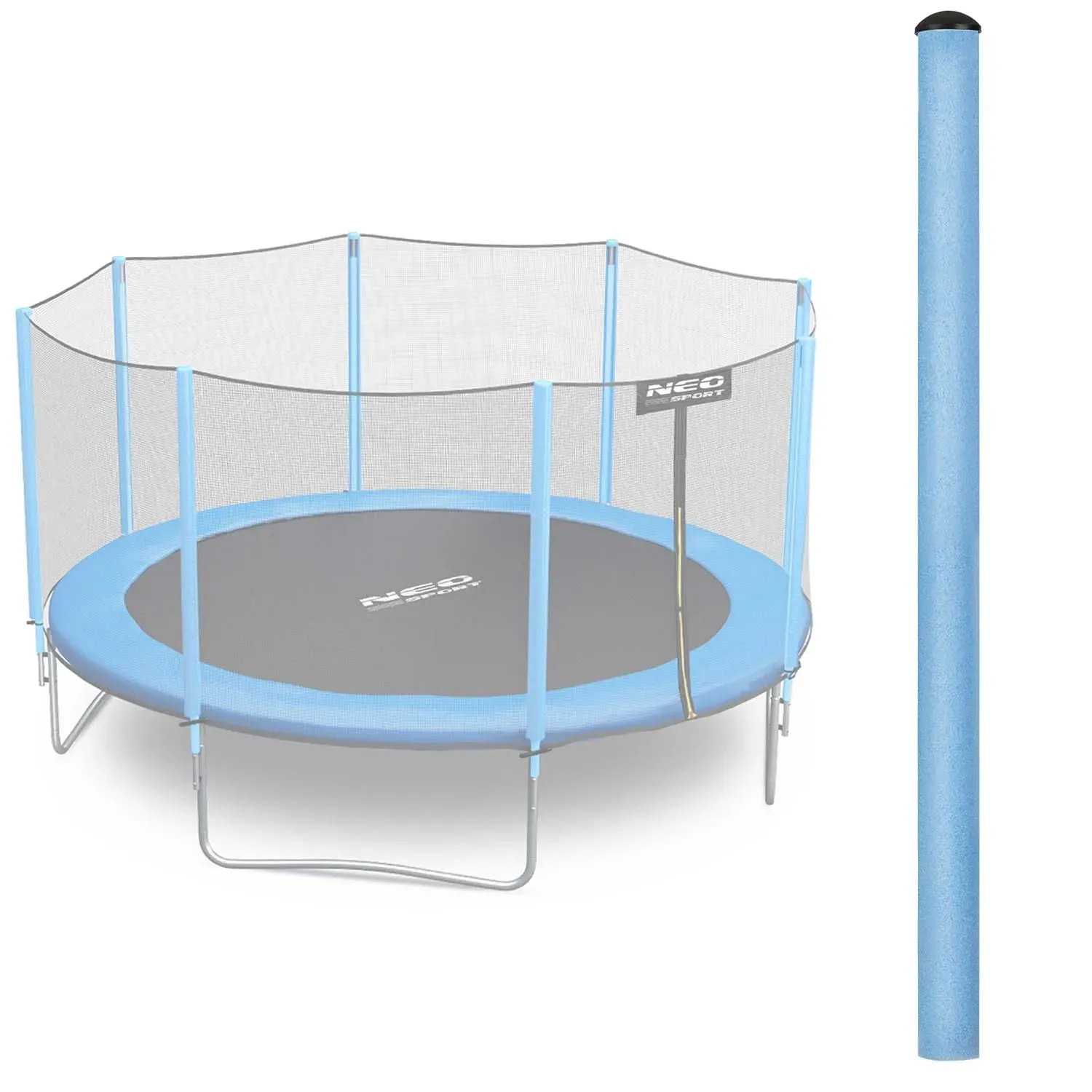 gornji stup za trampolinu s vanjskom mrežom, 8–15 ft, plavi neo-sport - slika 2
