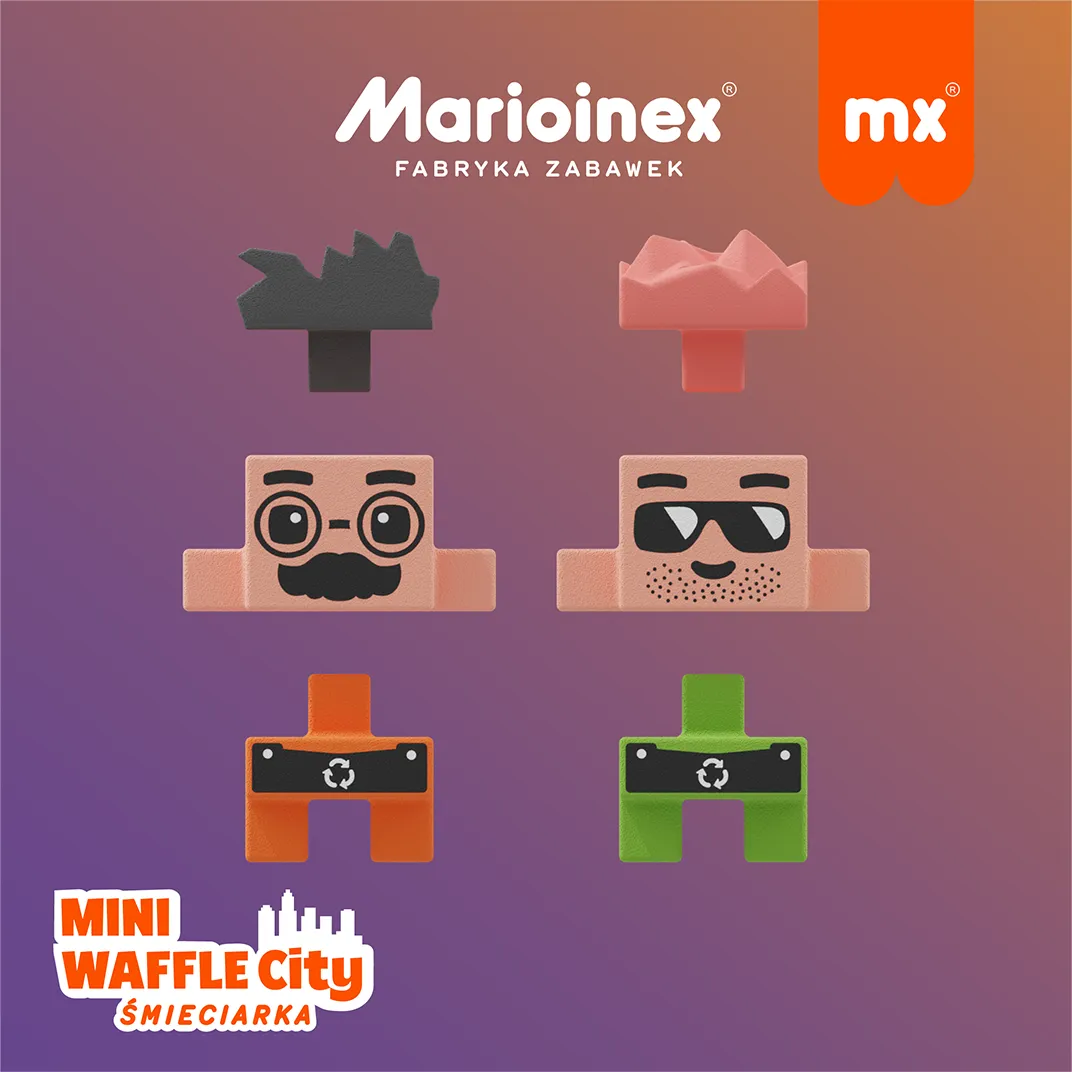 marioinex set waffle kockica kamion za odvoz smeća 148kom. - slika 5