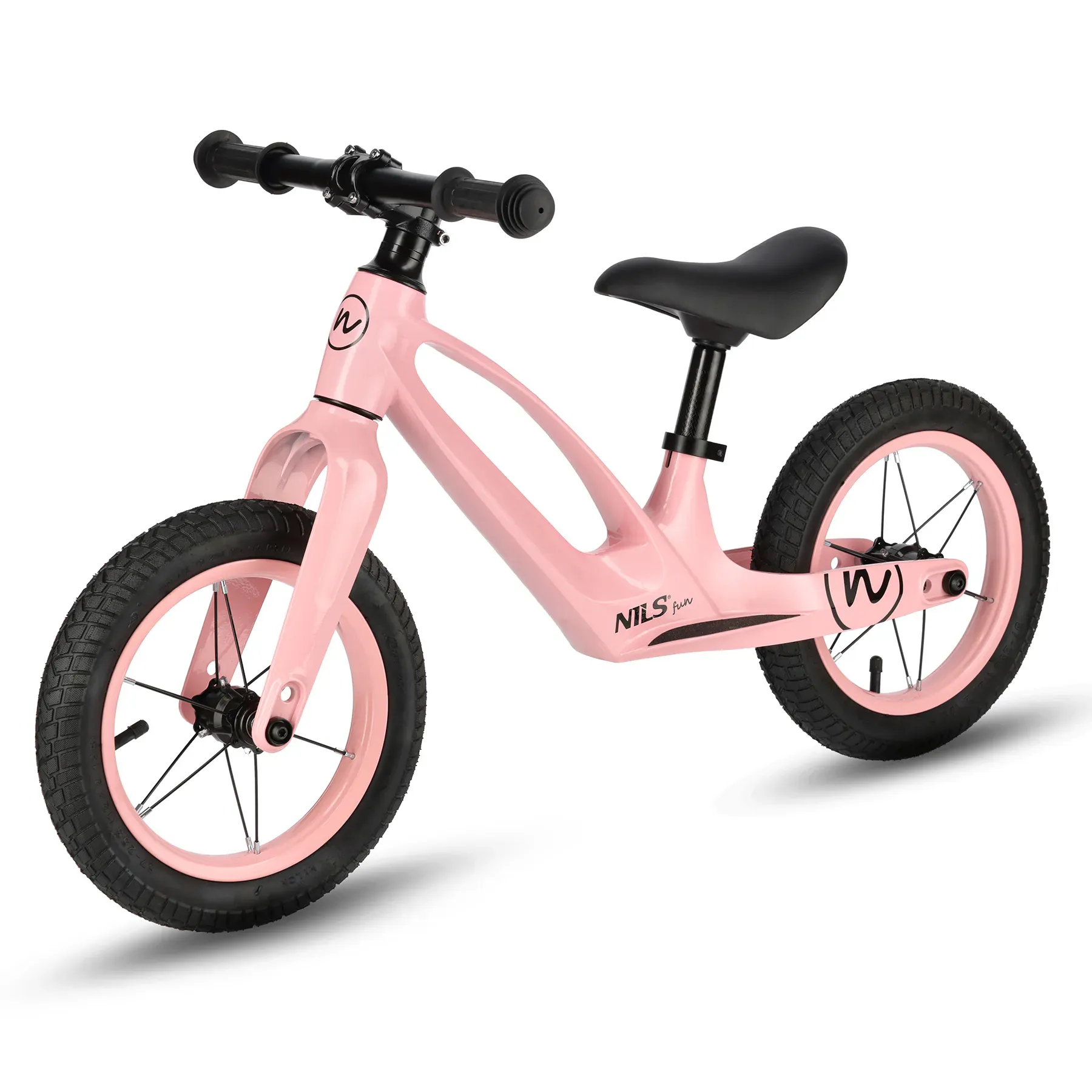 Bicikl za balansiranje 12" rozi Nils Fun led kotači - Pribislavec