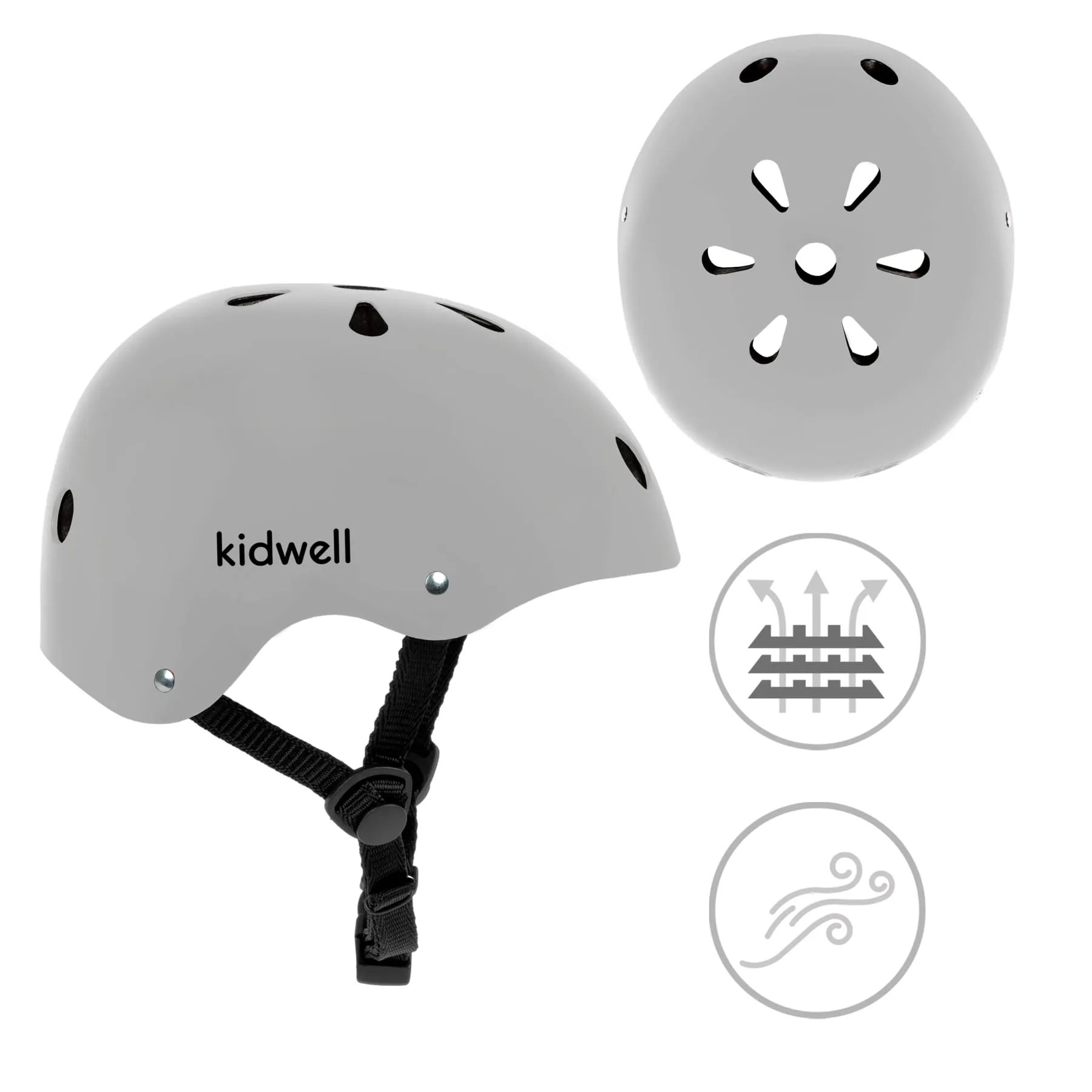 kidwell orix ii kaciga za djecu, vel. m 52-56 cm , mat siva - slika 7
