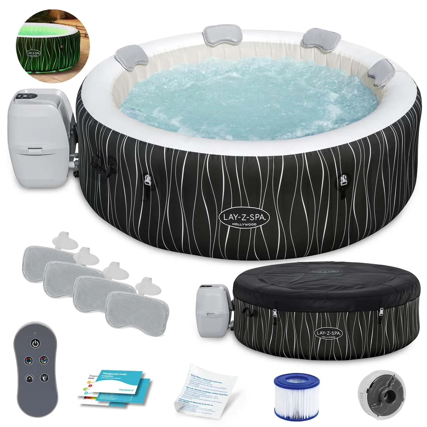 lay-z holivudski spa na napuhavanje za 6 osoba bestway 60059 - slika 2