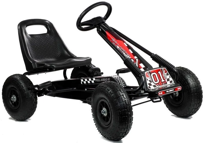 go-cart s pedalama za djecu, crni - slika 7