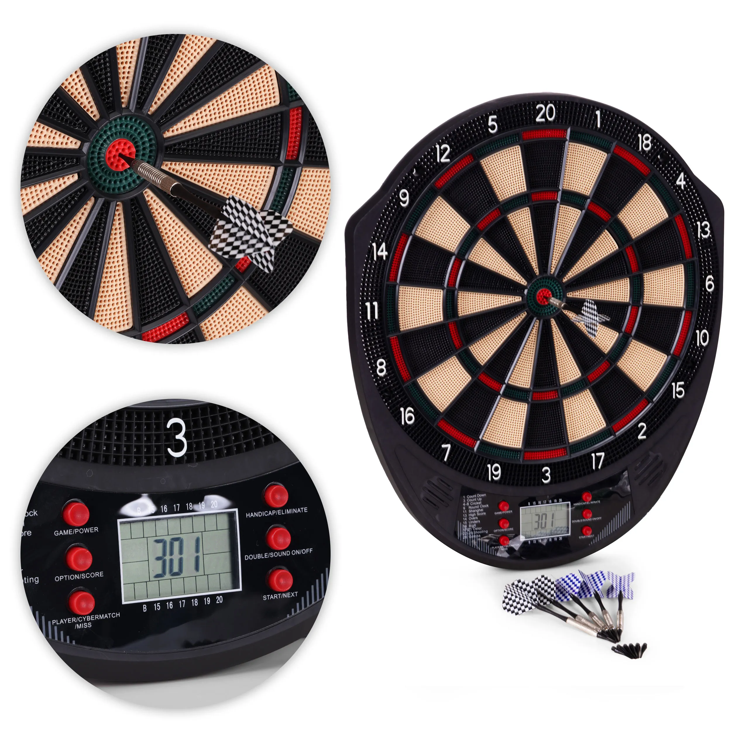 elektronička pikado ploča s lcd zaslonom 41 cm – 26 igara, set sa 6 strelica - slika 14