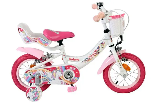 Volare dječji bicikl Unicorn 12″ bijele boje, s dvije ručne kočnice - Pribislavec