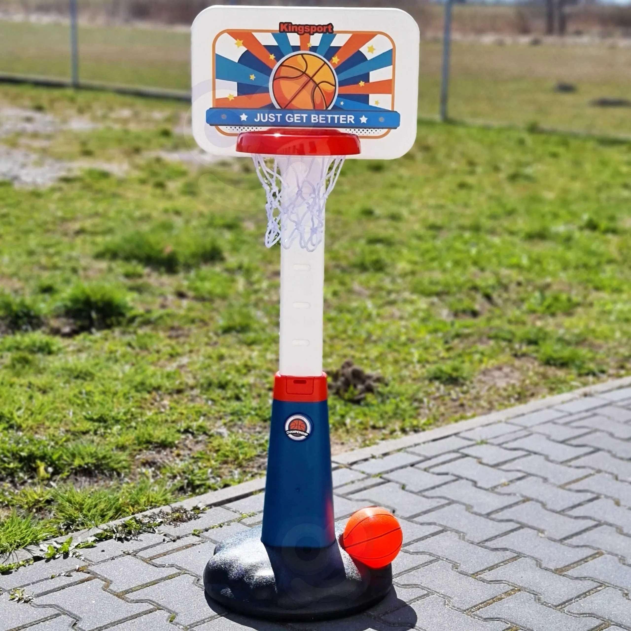 woopie set za košarku s regulacijom 99 - 125 cm + lopta + pumpa - slika 3
