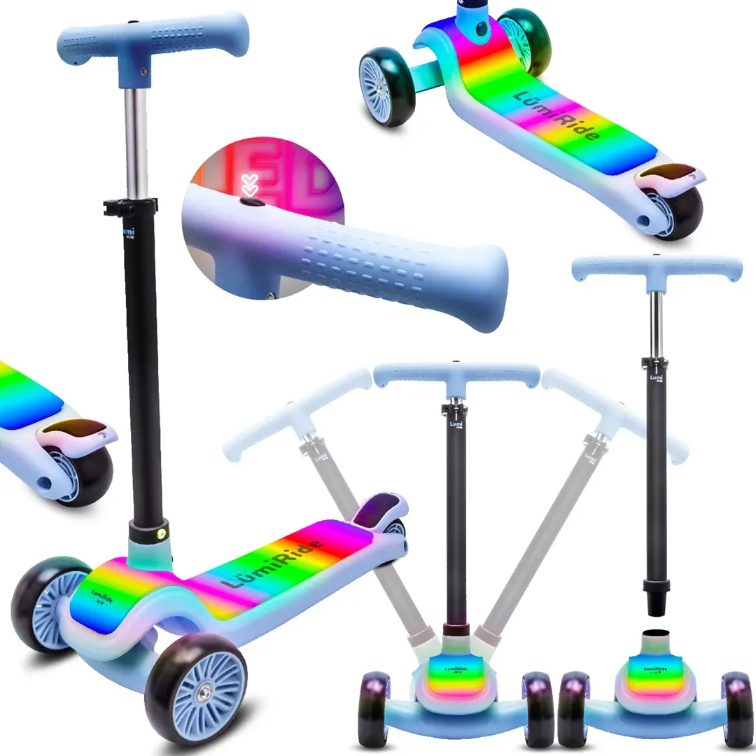 lumiride led romobil na tri kotača za djecu plavi - slika 2