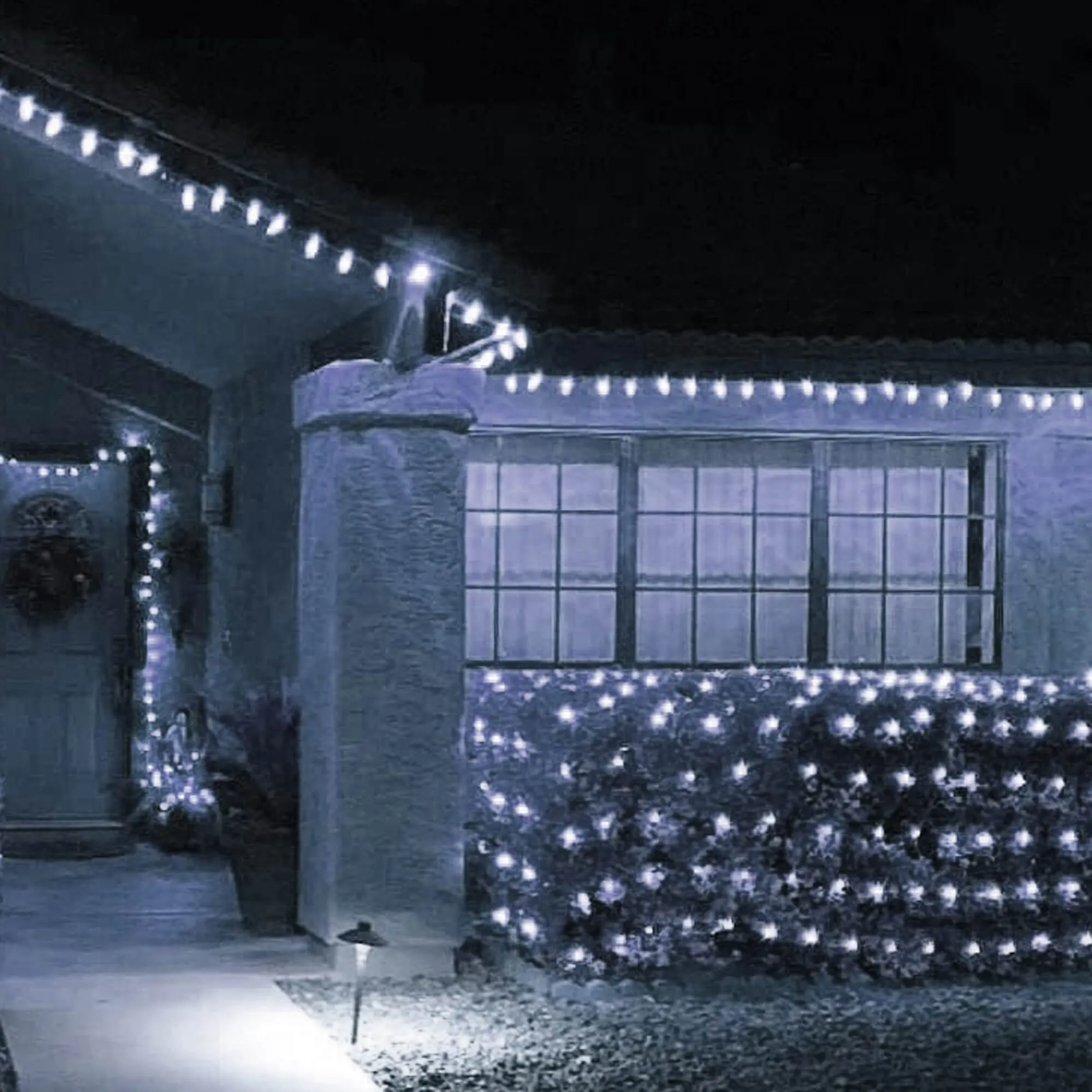 božićna led zavjesa 144 led hladno bijela - slika 4