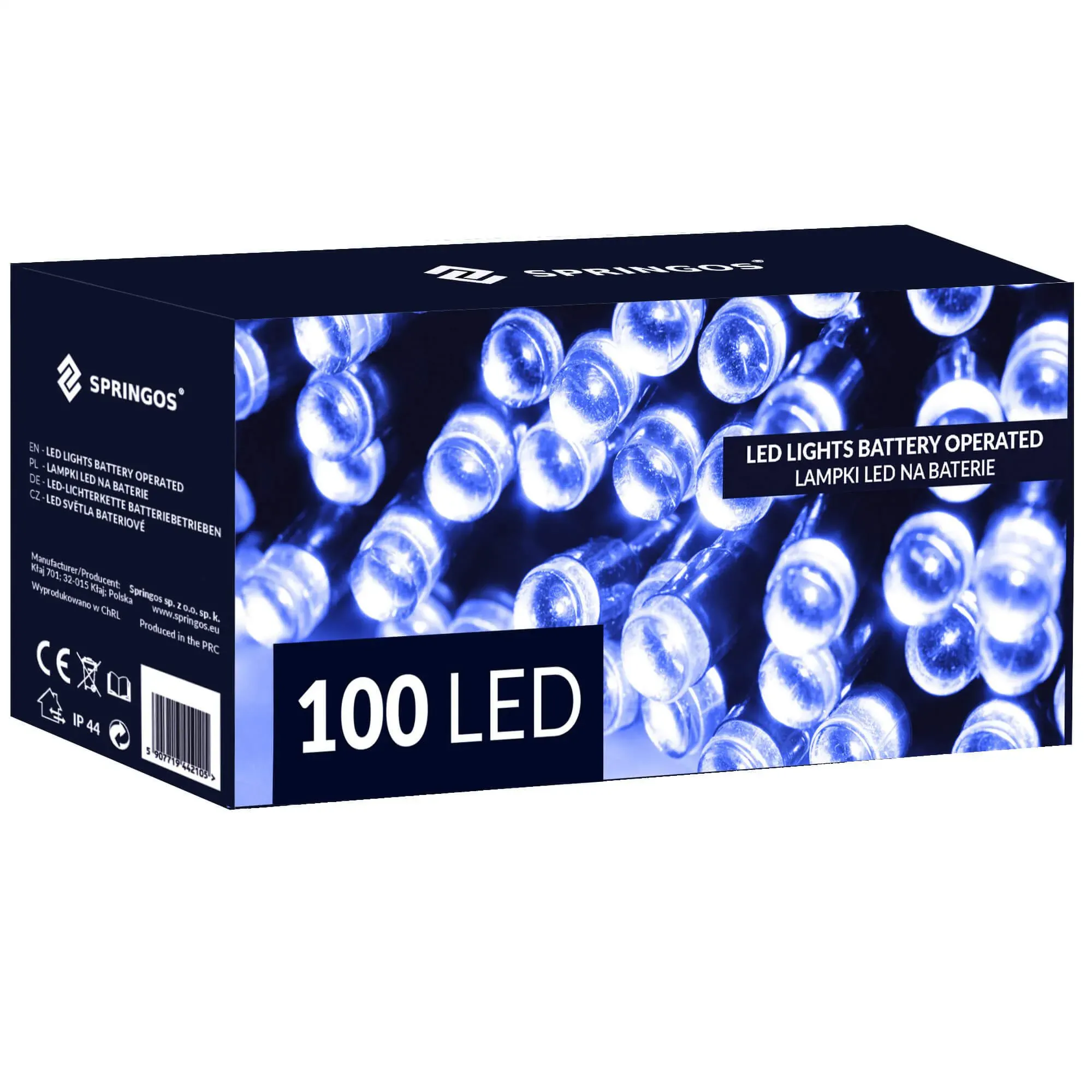 led lampice na baterije – 100 lampica plave - slika 2