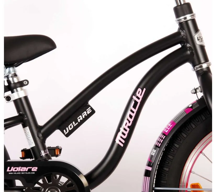 dječji bicikl volare miracle 16" mat crni - slika 7