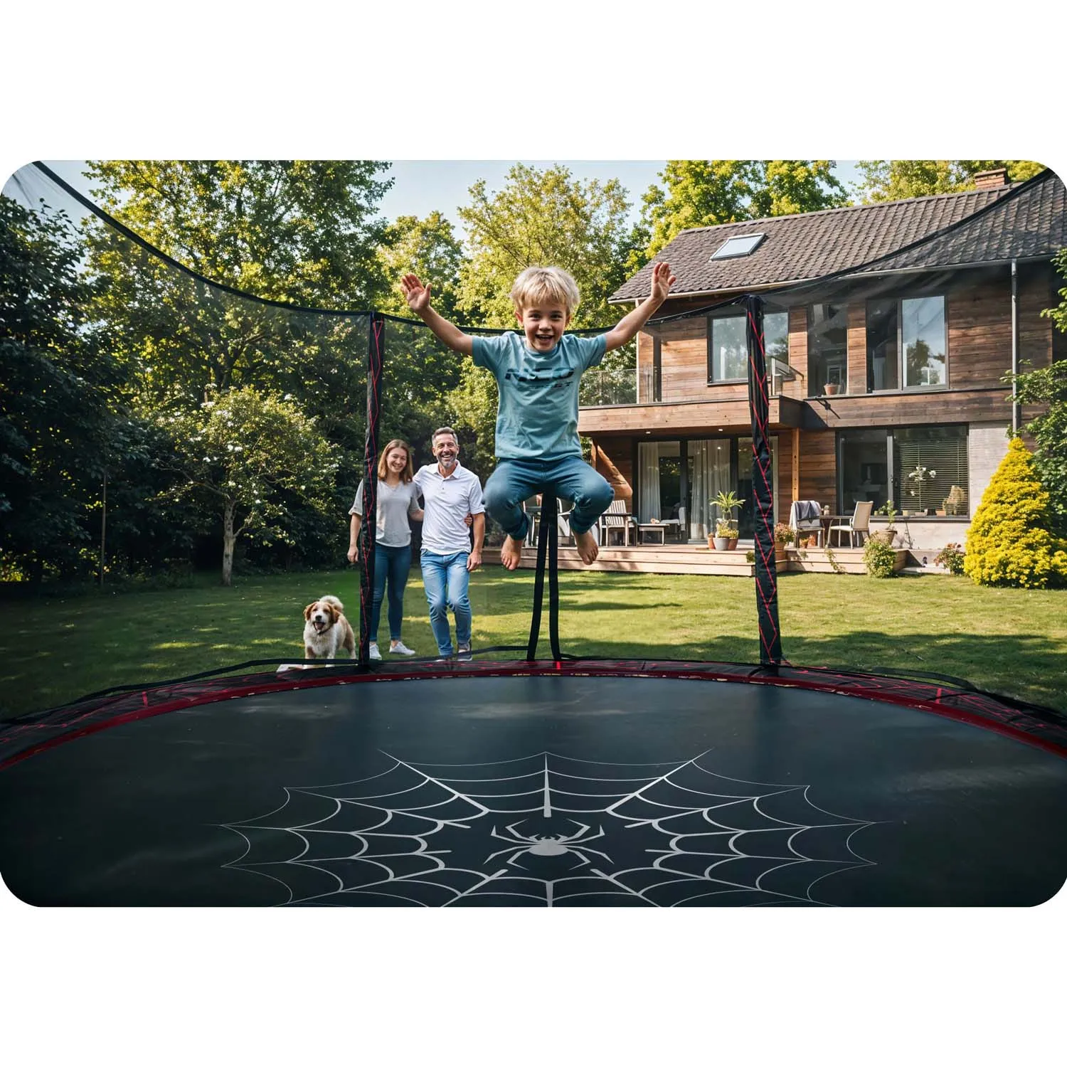 vrtna trampolina 6 ft / 183 cm s vanjskom zaštitnom mrežom i ljestvama neo-sport - slika 7