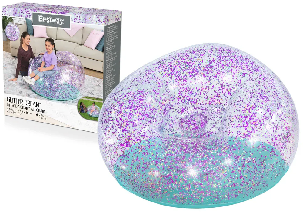bestway svjetlucava stolica na napuhavanje 114 x 112 x 66 - slika 2