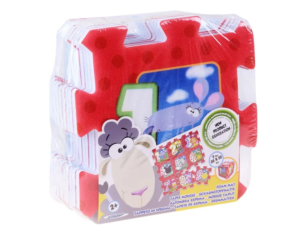 podloga od pjene puzzle 31x31cm životinje s brojevima - slika 6