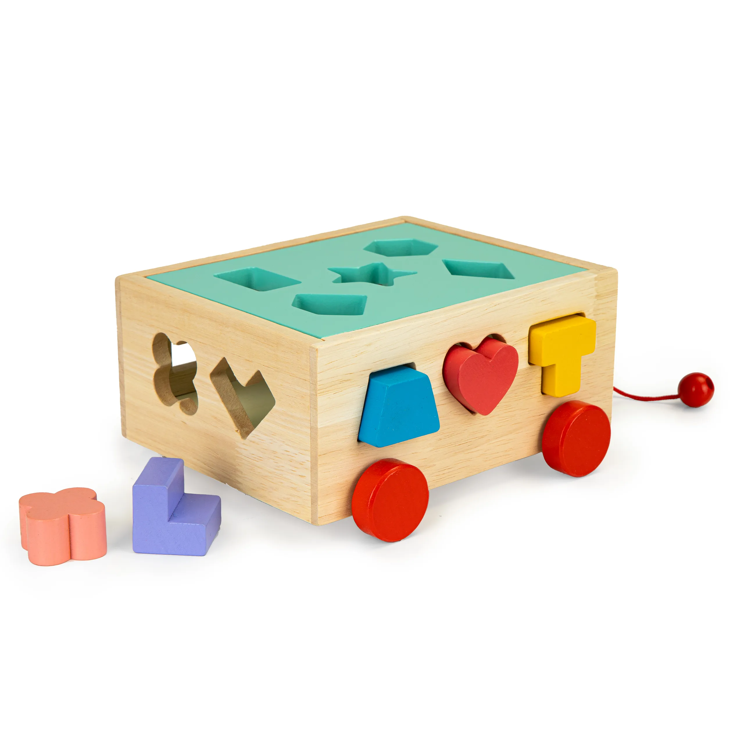 ecotoys drvena kolica za sortiranje oblika - slika 4