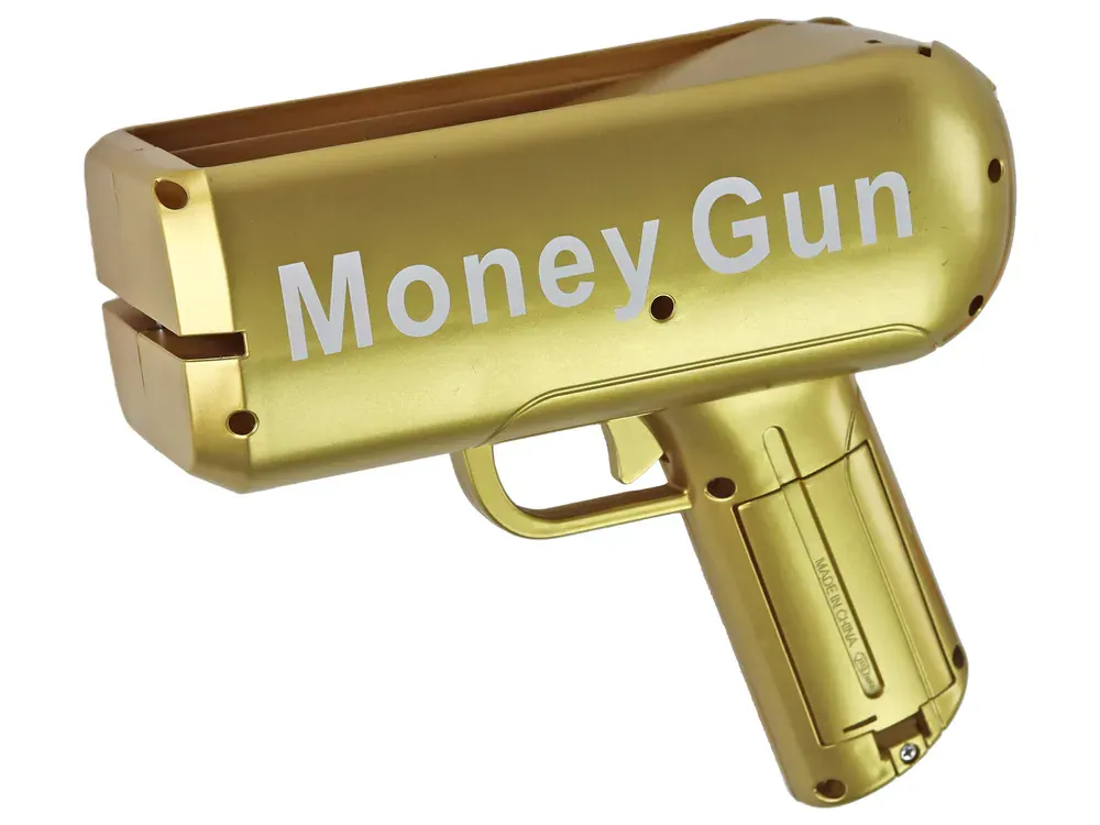 money gun pištolj za izbacivanje novčanica zlatni - slika 5