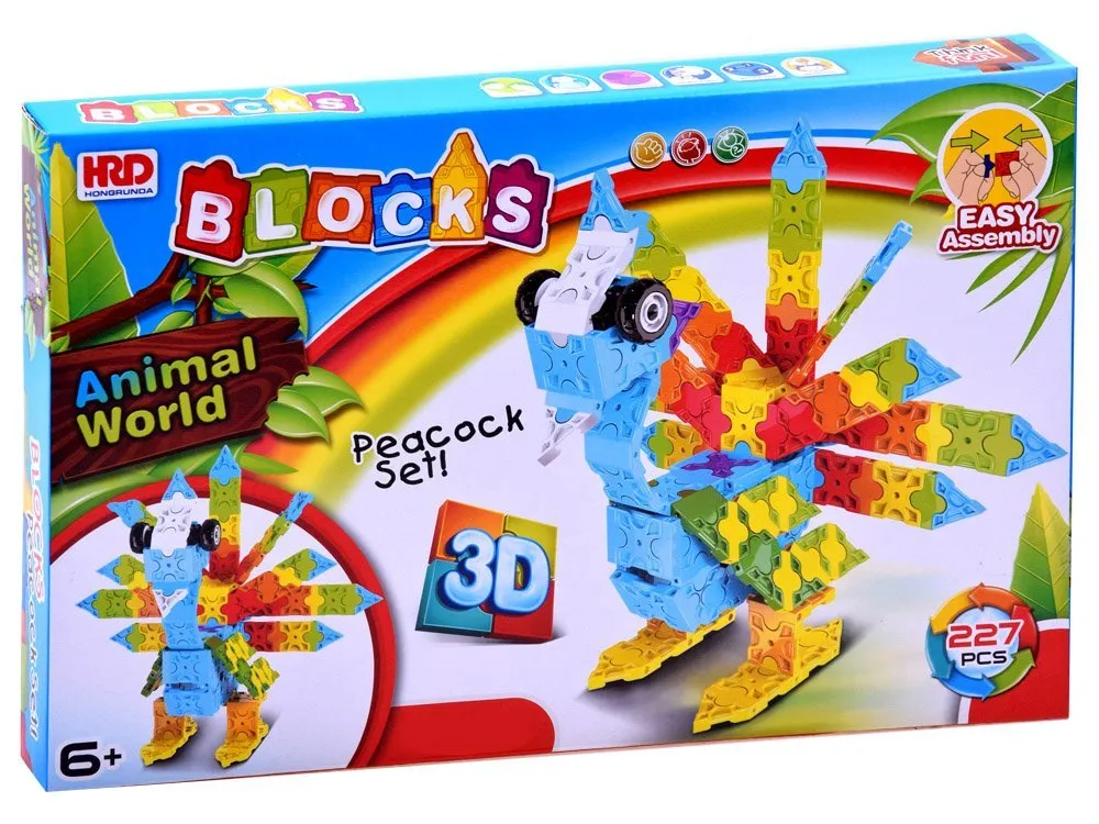 kreativni set šarenih 3d kockica paun - 227kom - slika 7
