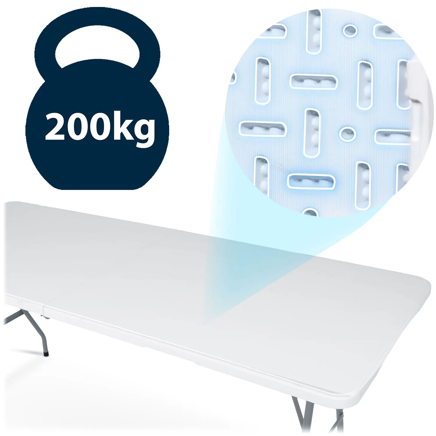 sklopivi stol za catering 180 cm, bijeli - slika 6