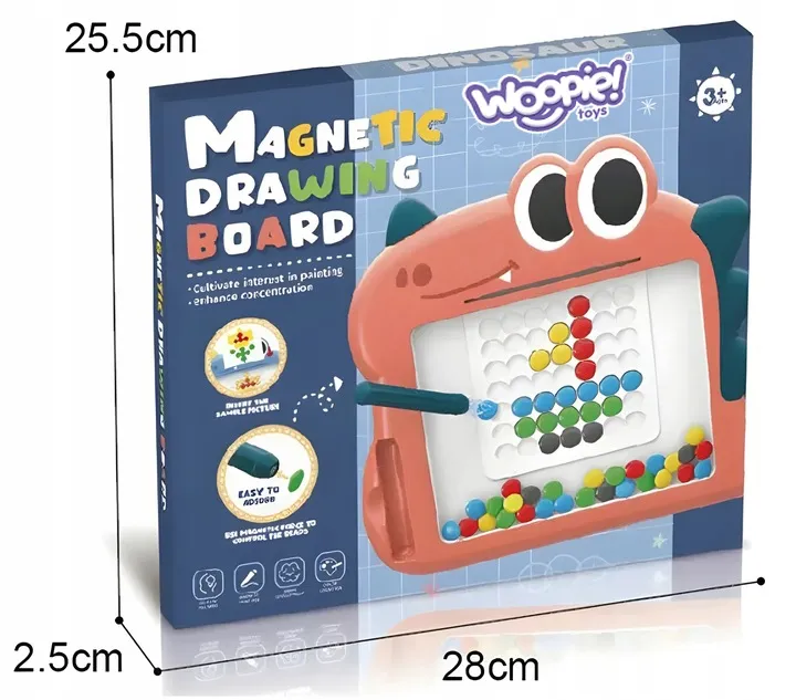 woopie montessori magnetna ploča za djecu magpad, crveni dinosaur - slika 10