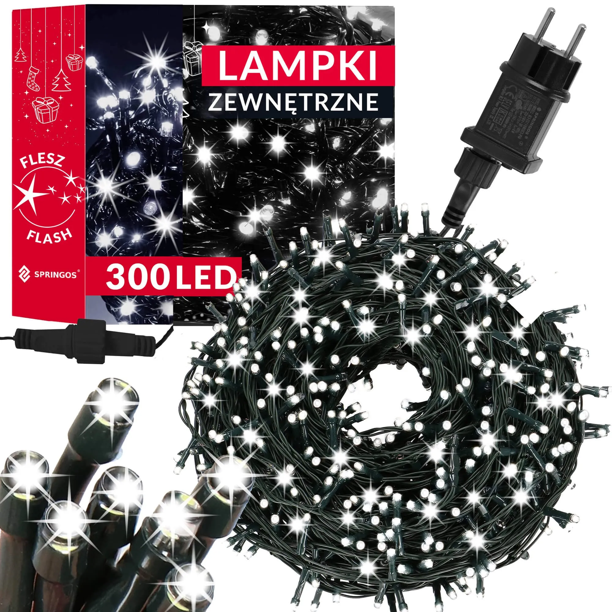springos lampice za bor flash 300 led hladno bijela - slika 6