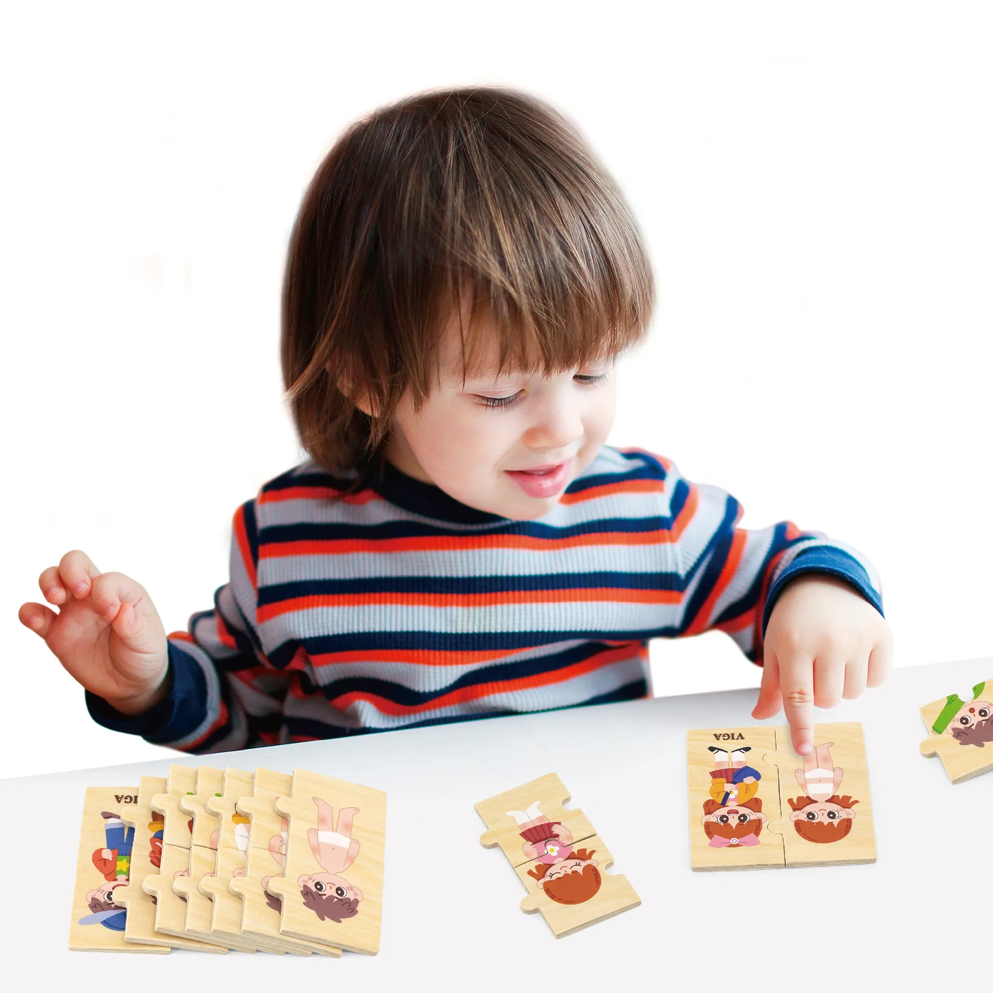 viga edukativne drvene puzzle 28 el. - učenje oblačenja - slika 4