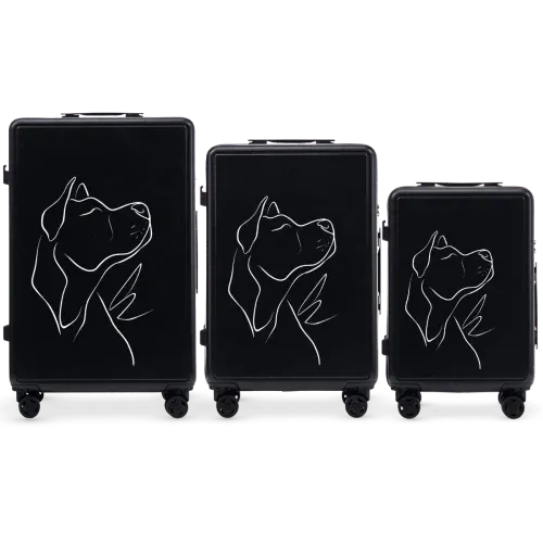 wings komplet 3 kofera abs+, crna „pas” - slika 2