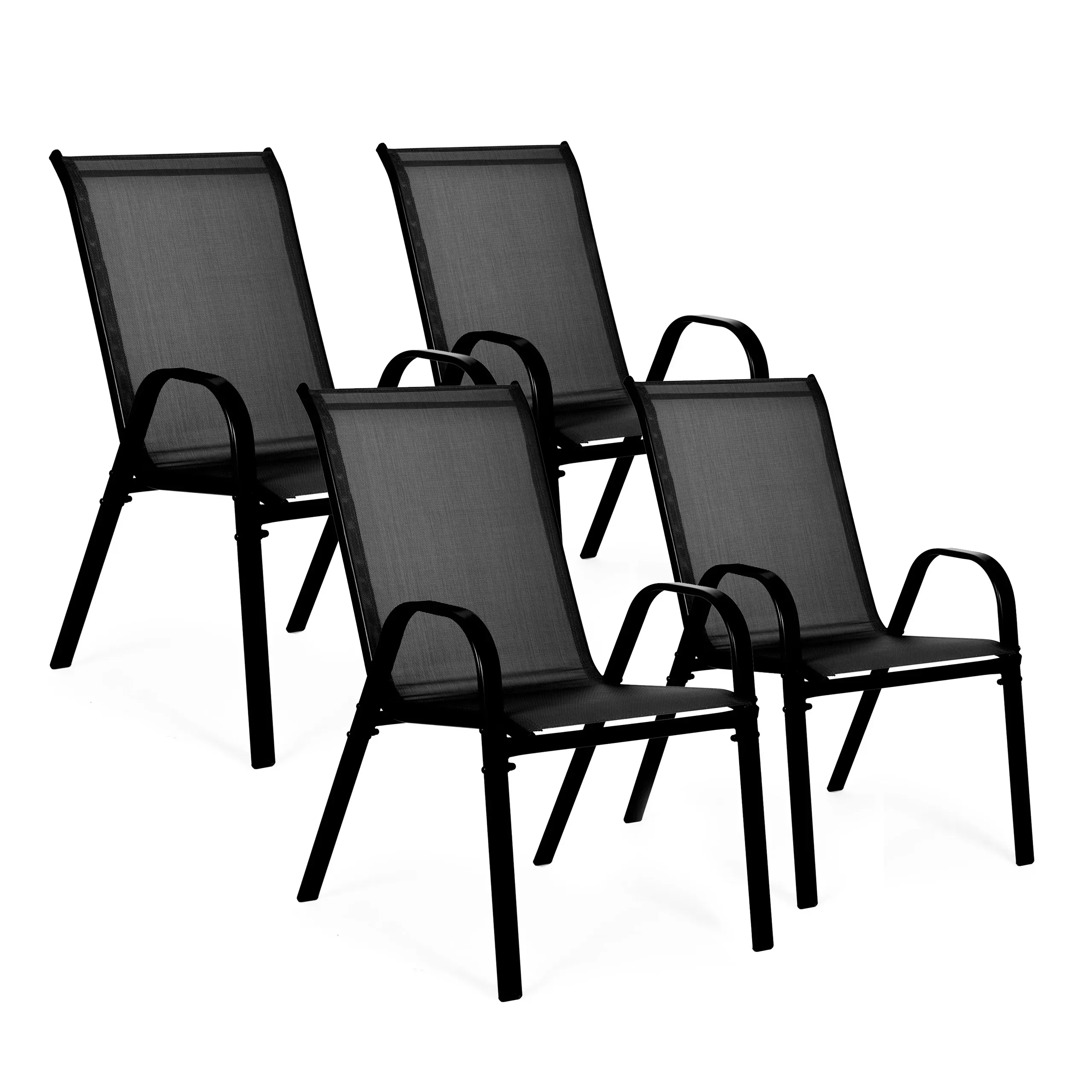 multigarden set od 4 vrtne stolice – za terasu ili balkon, crne - slika 2