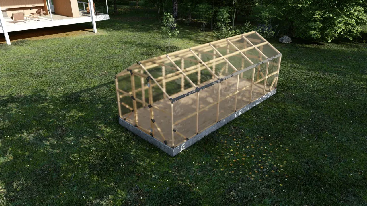 drveni plastenik casa xxl 2.6m x 6m, polykarbonat 4mm - slika 2