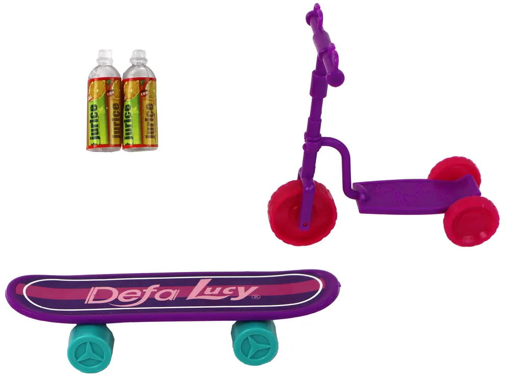 set lutaka lucy s romobilom, skateboardom i kacigama roza - slika 5