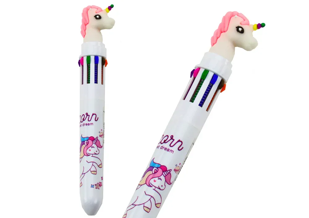 unicorn automatska olovka, 10 boja bijela - slika 2