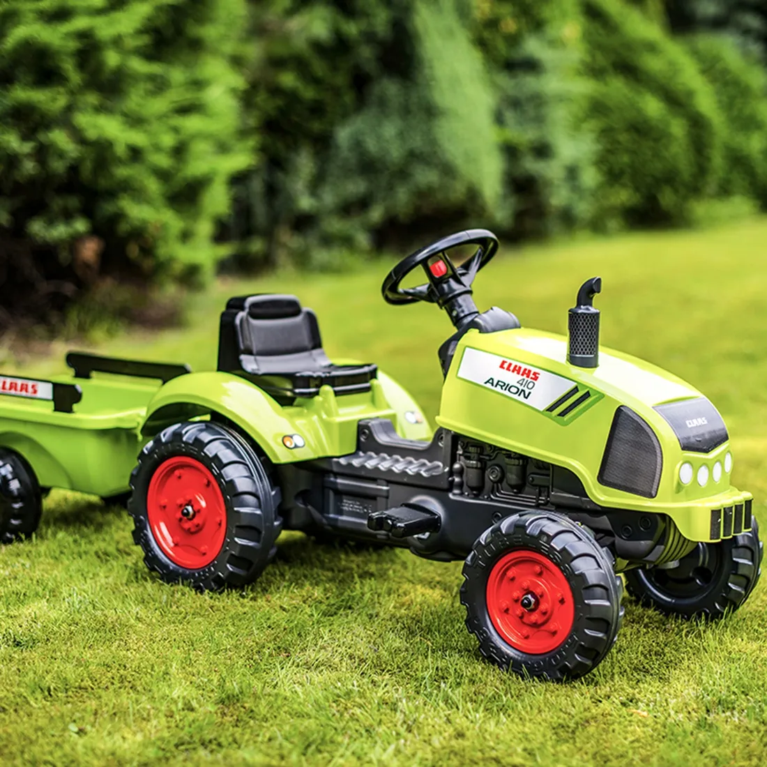 falk traktor na pedale claas s prikolicom zeleni - slika 5