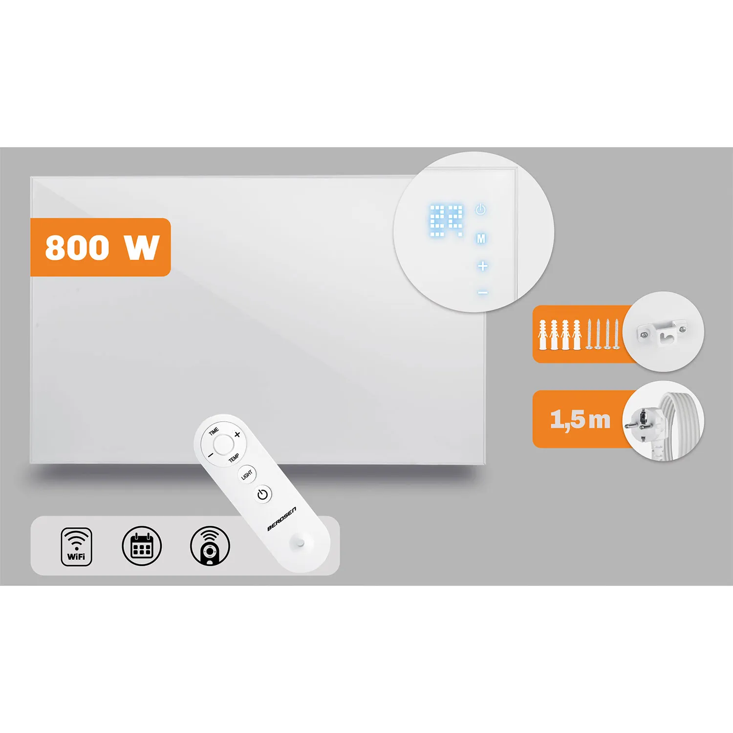 infracrveni grijač 800w berdsen bd-987 wifi aplikacija za daljinsko upravljanje - slika 3