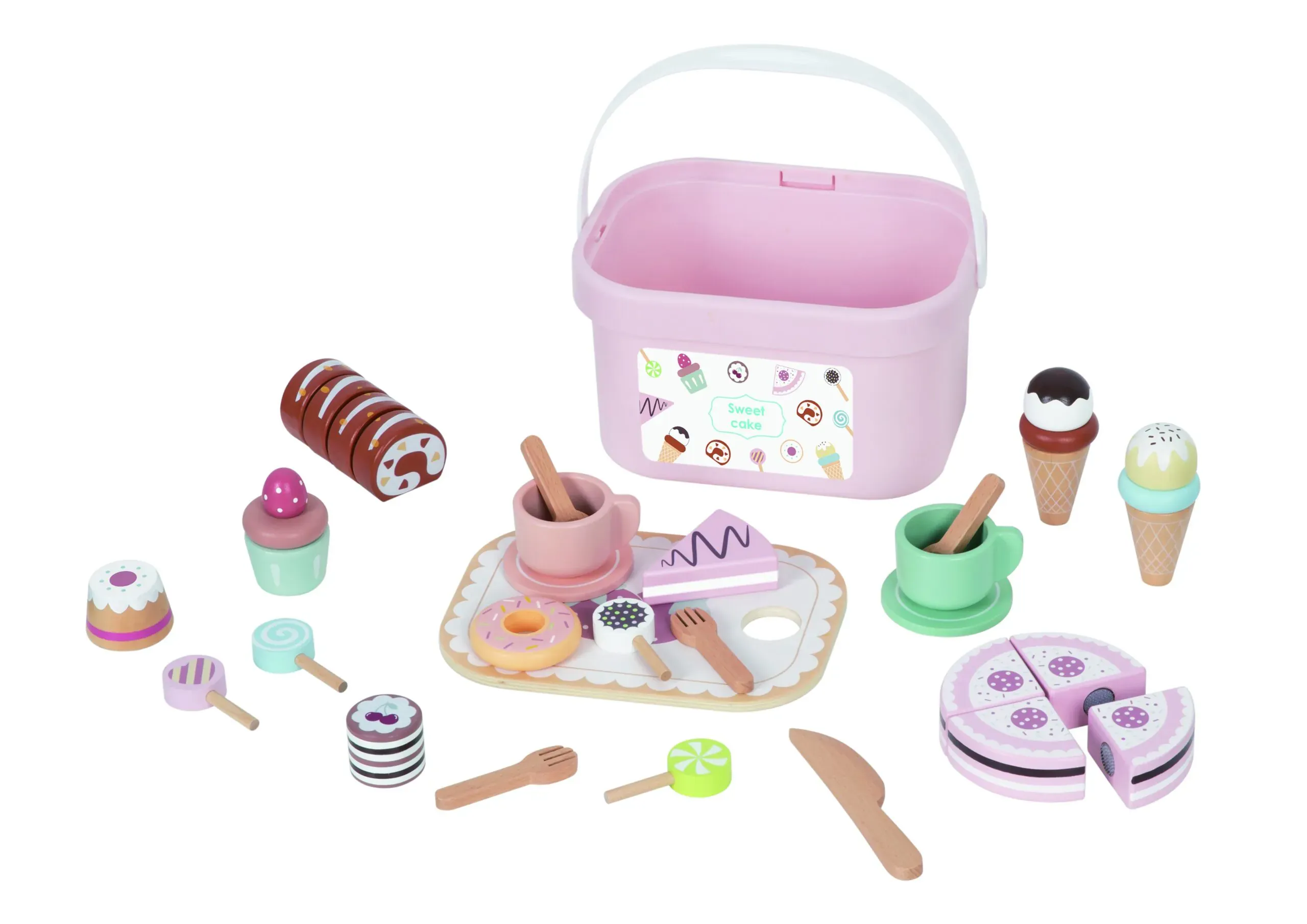 tooky toy drveni set slatkiša u kutiji - slika 1