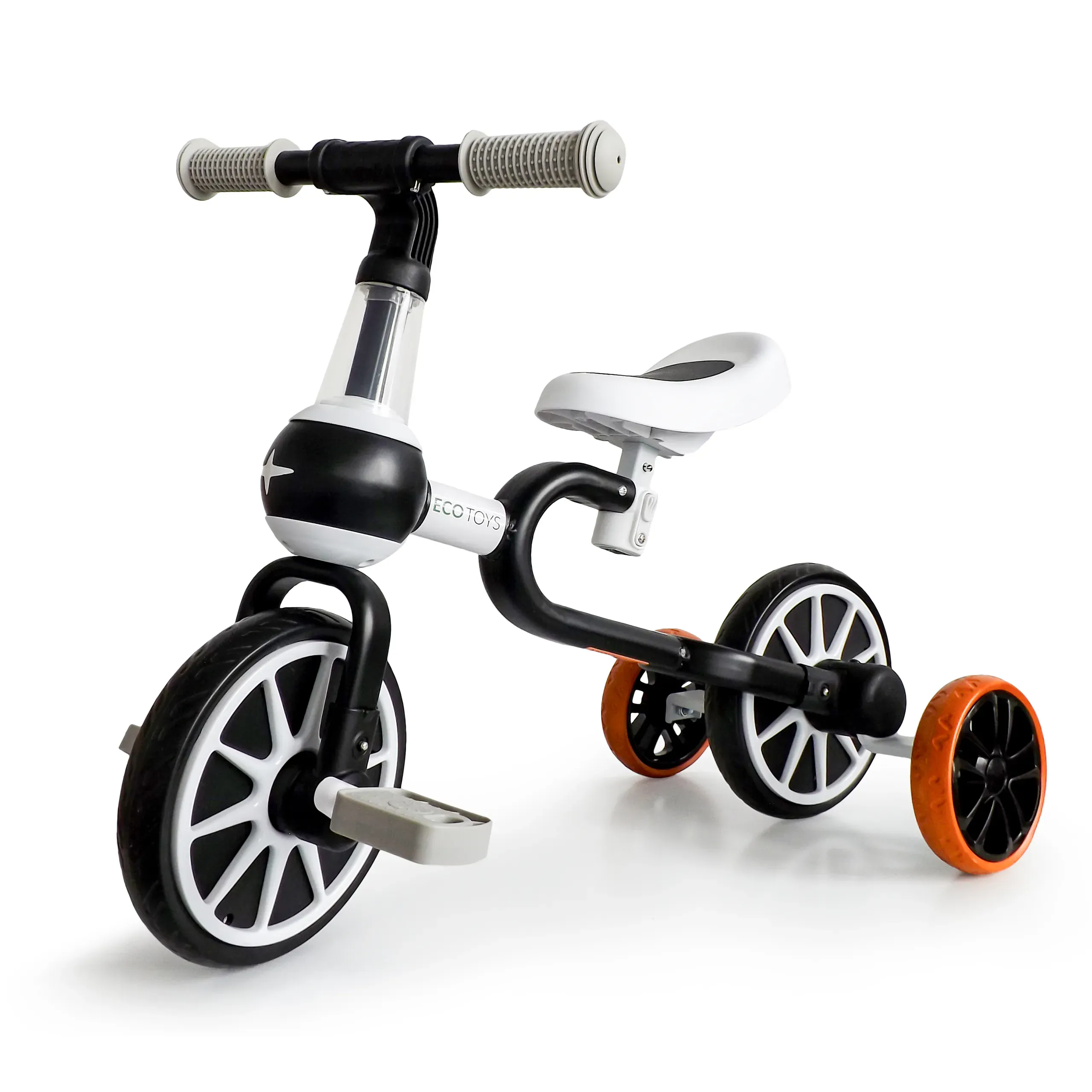 ecotoys 4u1 dječji bicikl crno-bijeli - slika 2