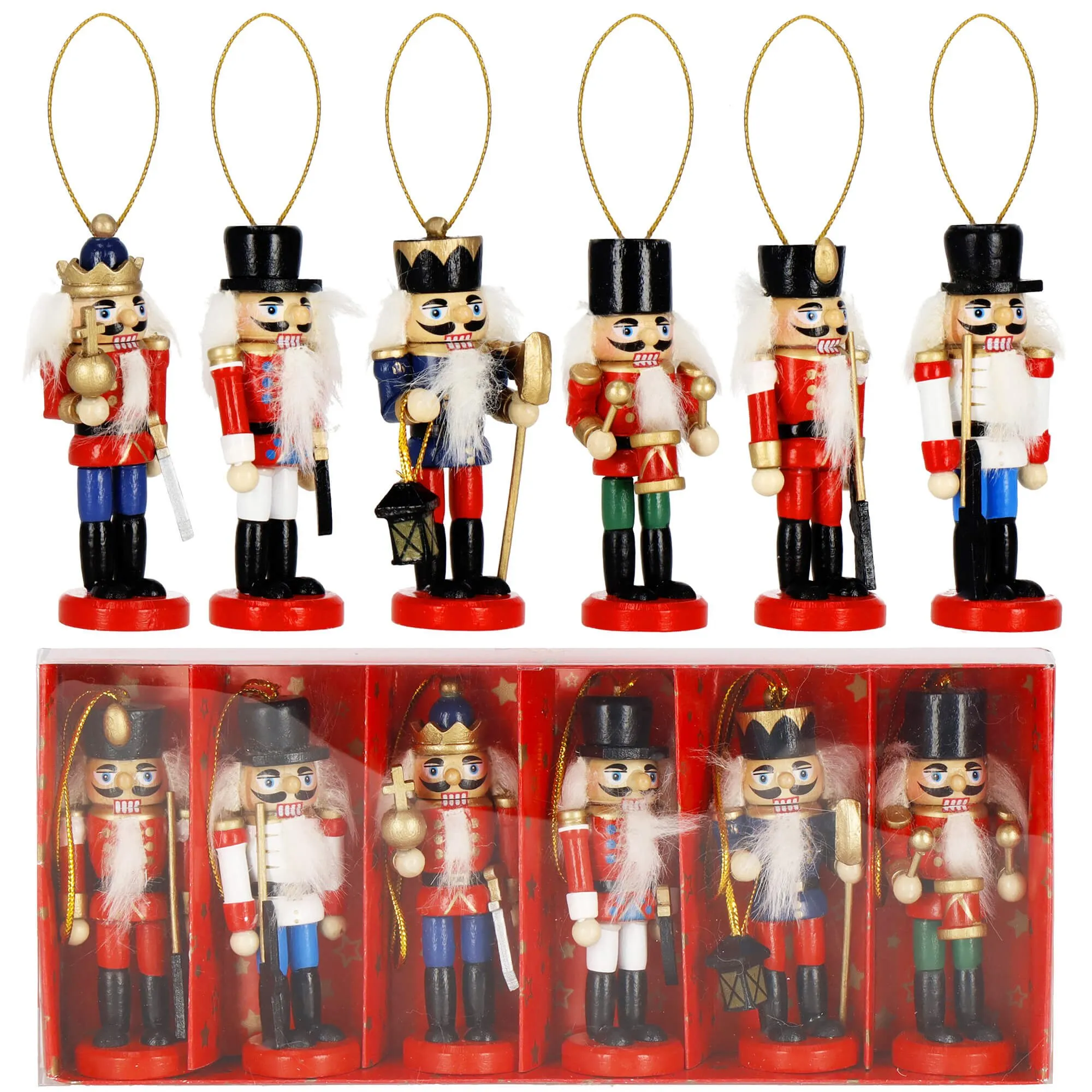 božićna dekoracija - figurice orašar, 8 cm, 6 komada - slika 6