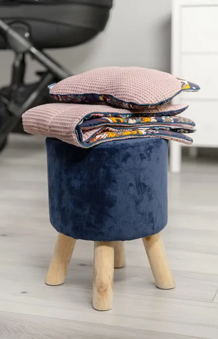 set za kolica waffle dekica jastuk cvjetni - slika 5