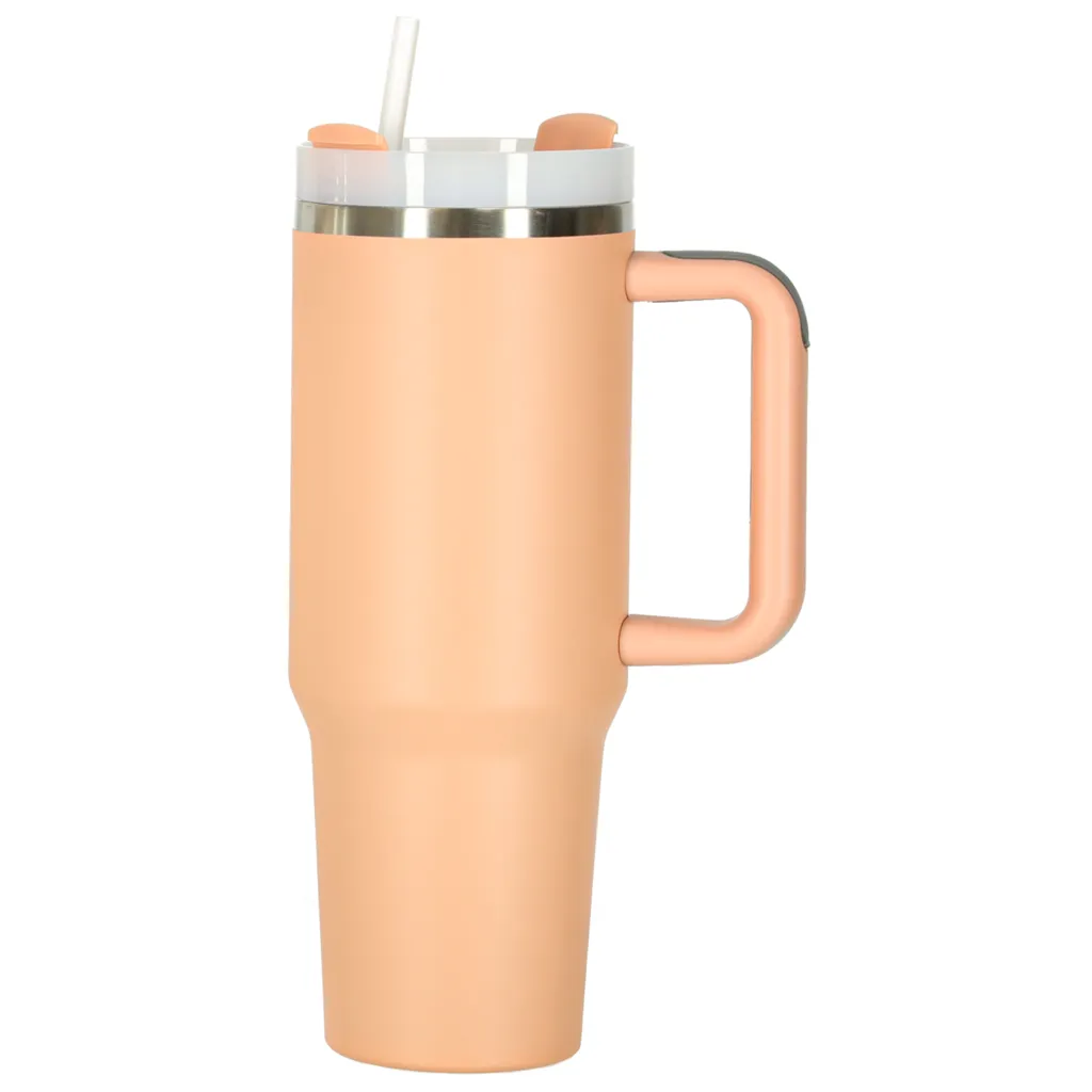 termo šalica s ručkom, termosica 1200 ml, ružičasta - slika 3