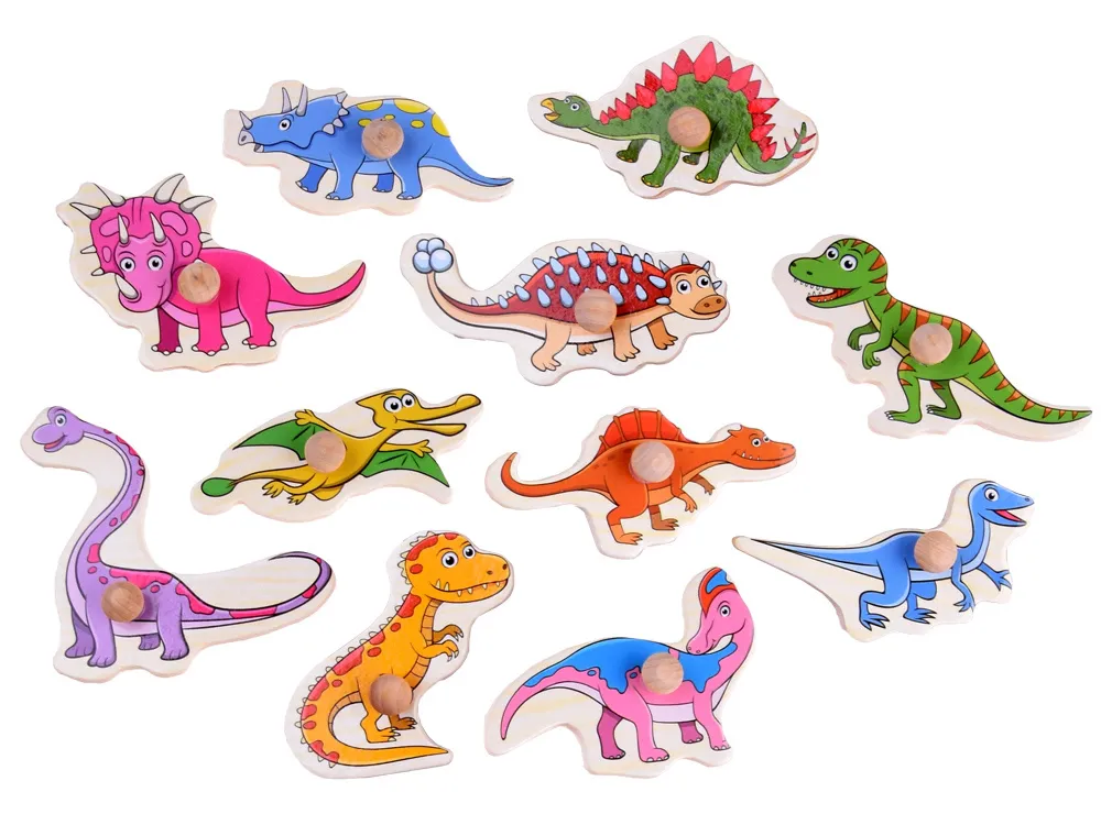 drvena ploča slagalica dinosauri 11 elemenata - slika 4