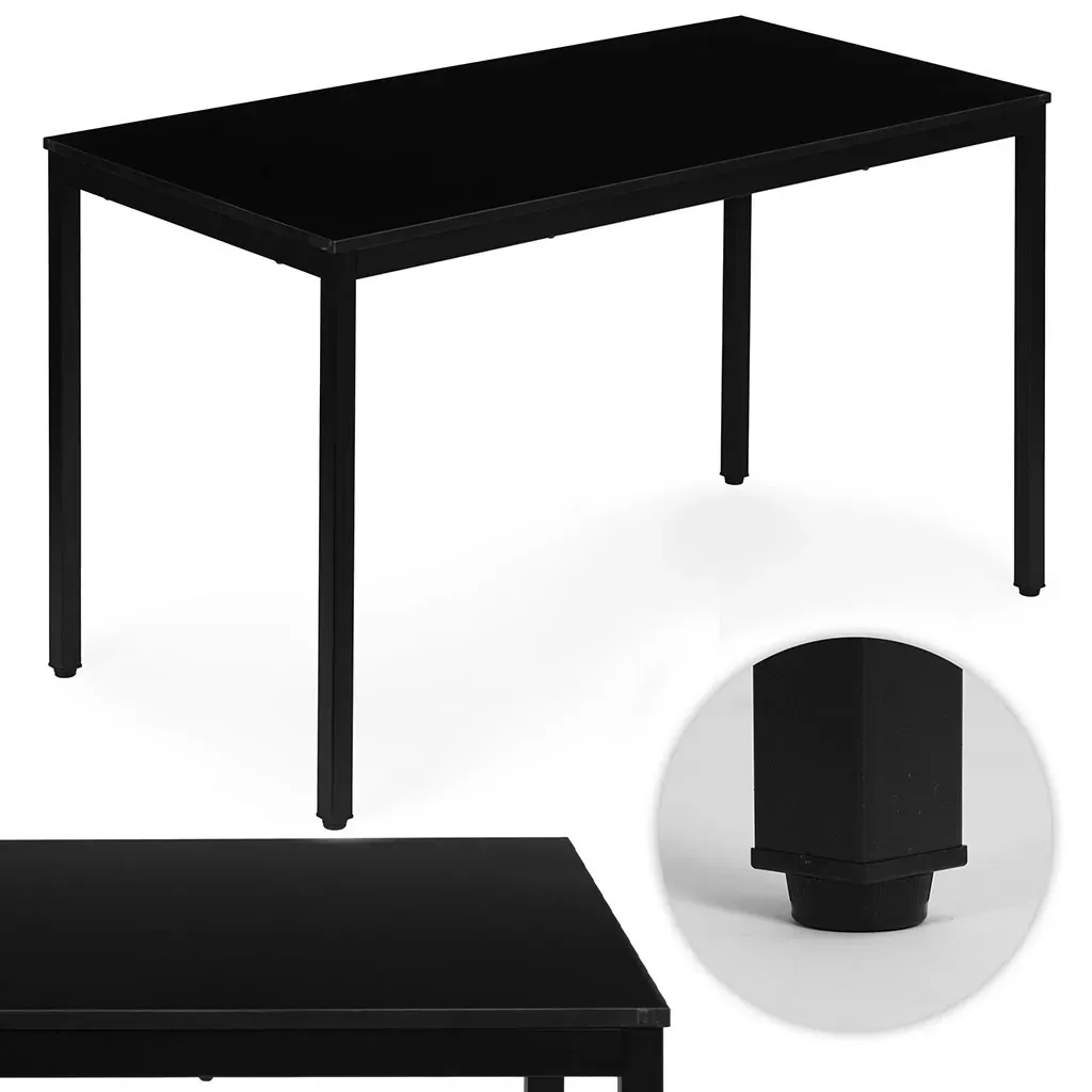 ModernHome stol za kuhinju i blagovaonicu za 4–5 osoba / računalni stol 120 × 60 cm, crni - Pribislavec