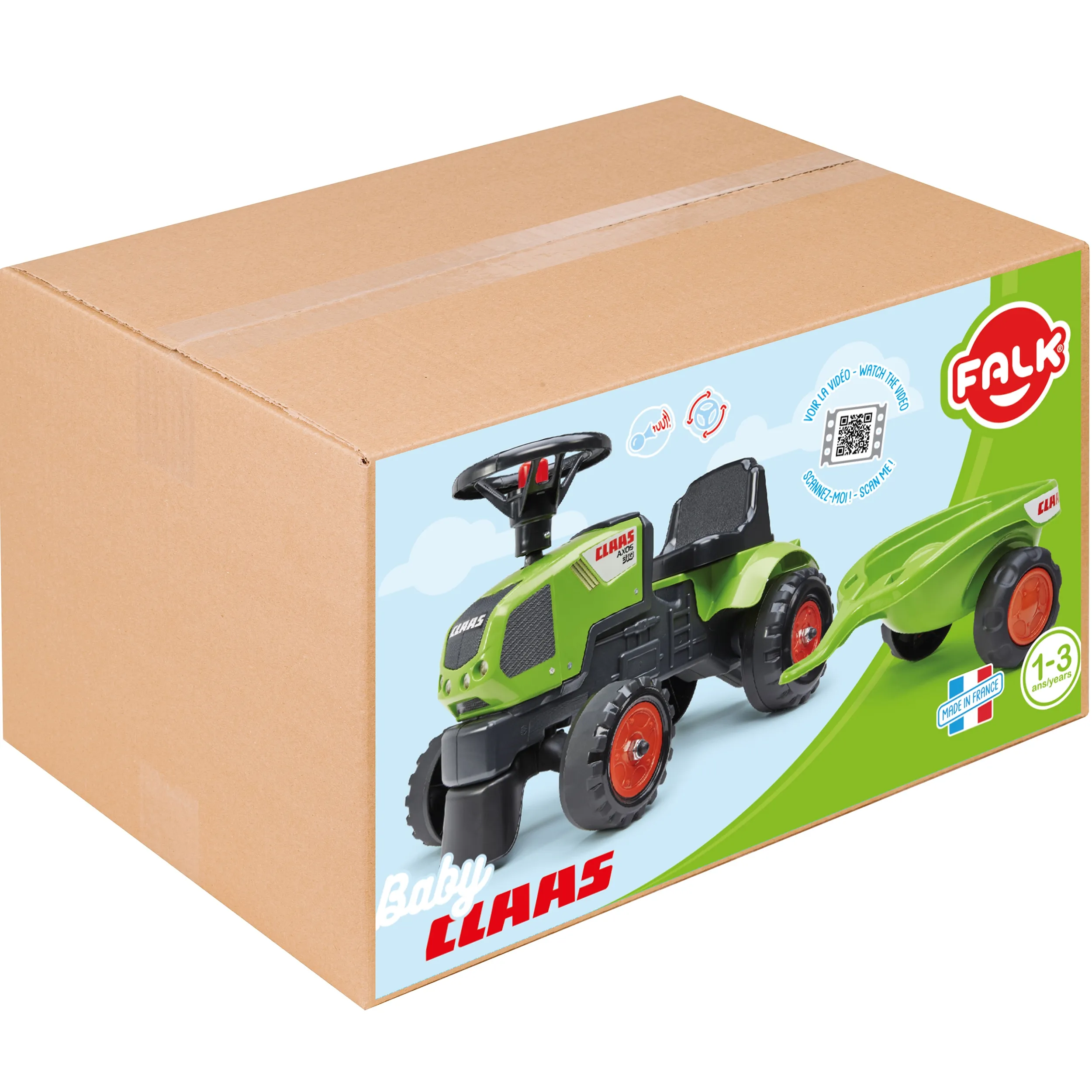 falk traktor na pedale s prikolicom class axos - zeleni 12mj+ - slika 9