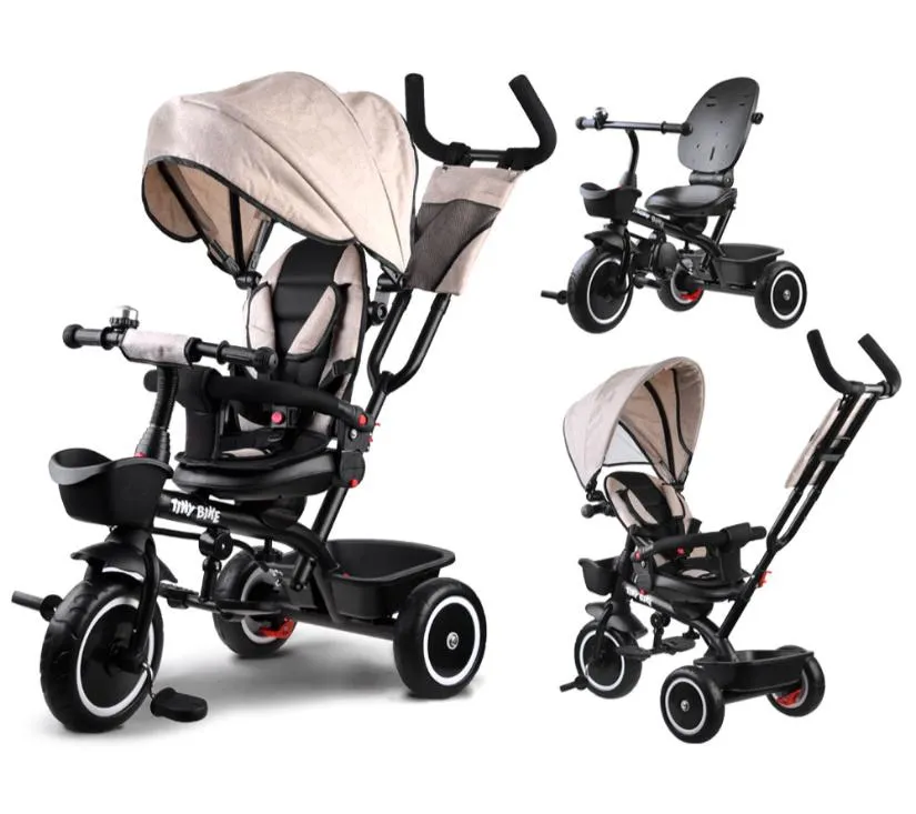 dječji tricikl 3u1 tiny bike bež - slika 13