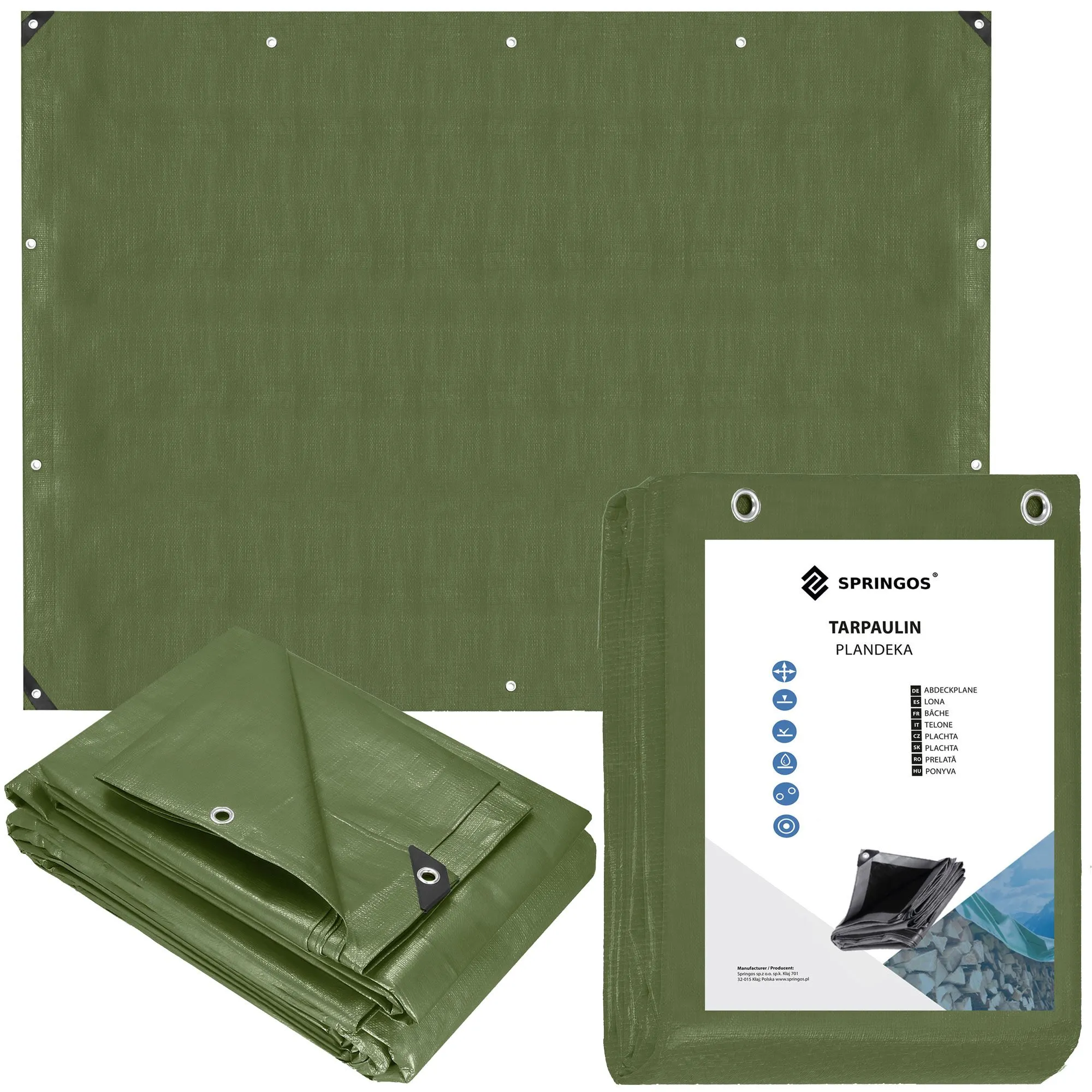 cerada 5 x 8 m tamnozelena srebrna - slika 3