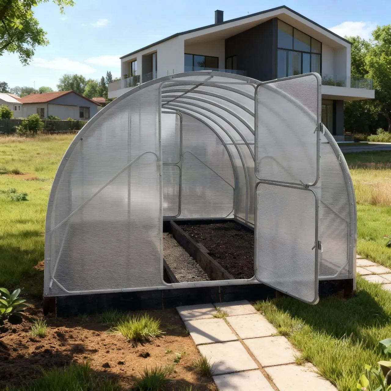 metalni plastenik gaudi 3.14m x 10m, razmak 0,67m, polykarbonat 4mm - slika 7