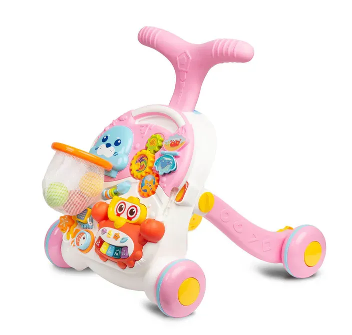 toyz 2 u 1 guralica i stol za igru,pink - slika 2