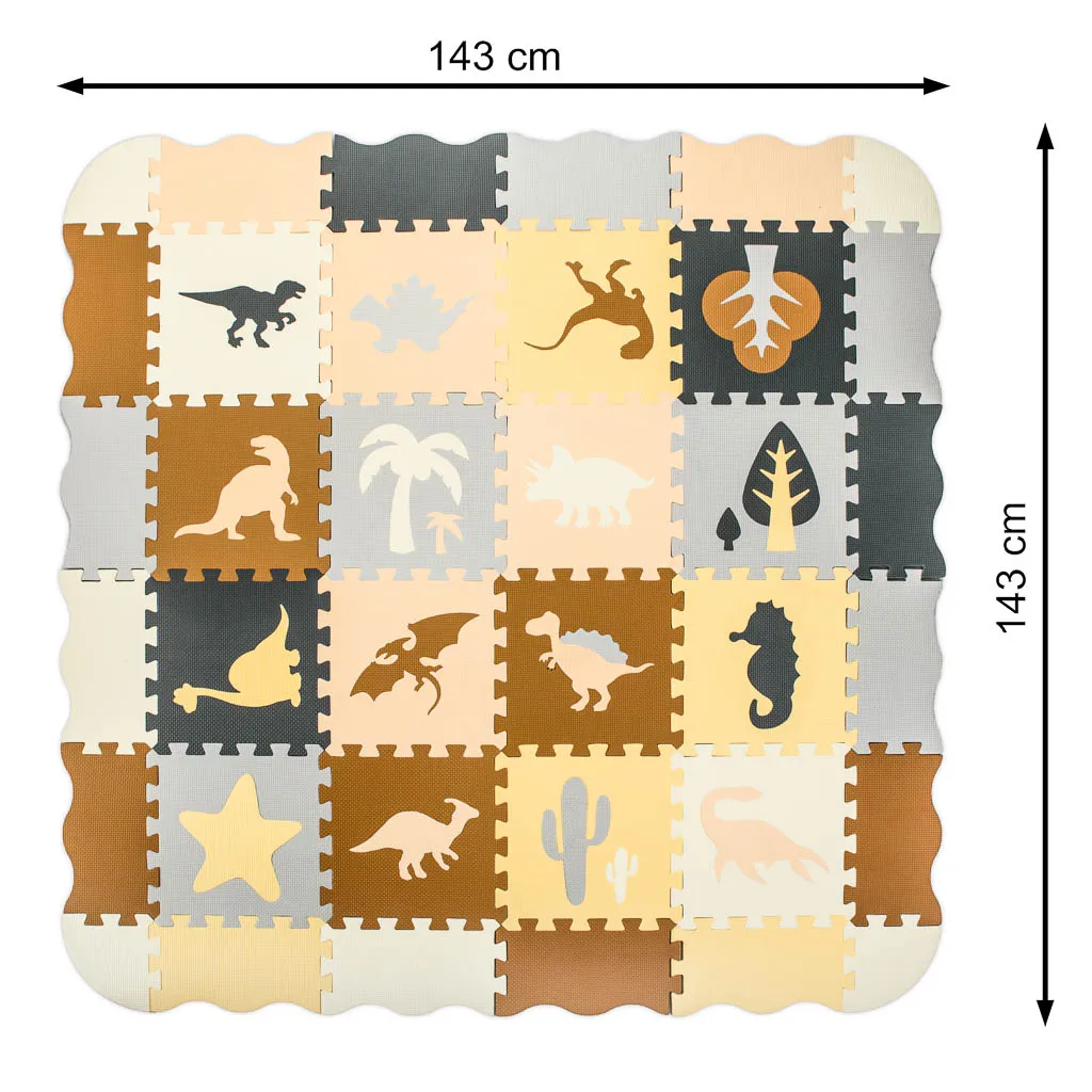 pjenasta puzzle podloga/ogradica za igru 36 elemenata dinosauri - slika 7