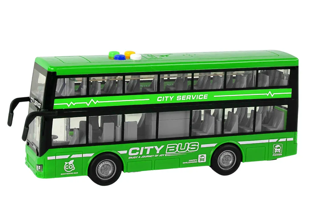 autobus na 2 kata sa svjetlosnim i zvučnim efektima zeleni - slika 3