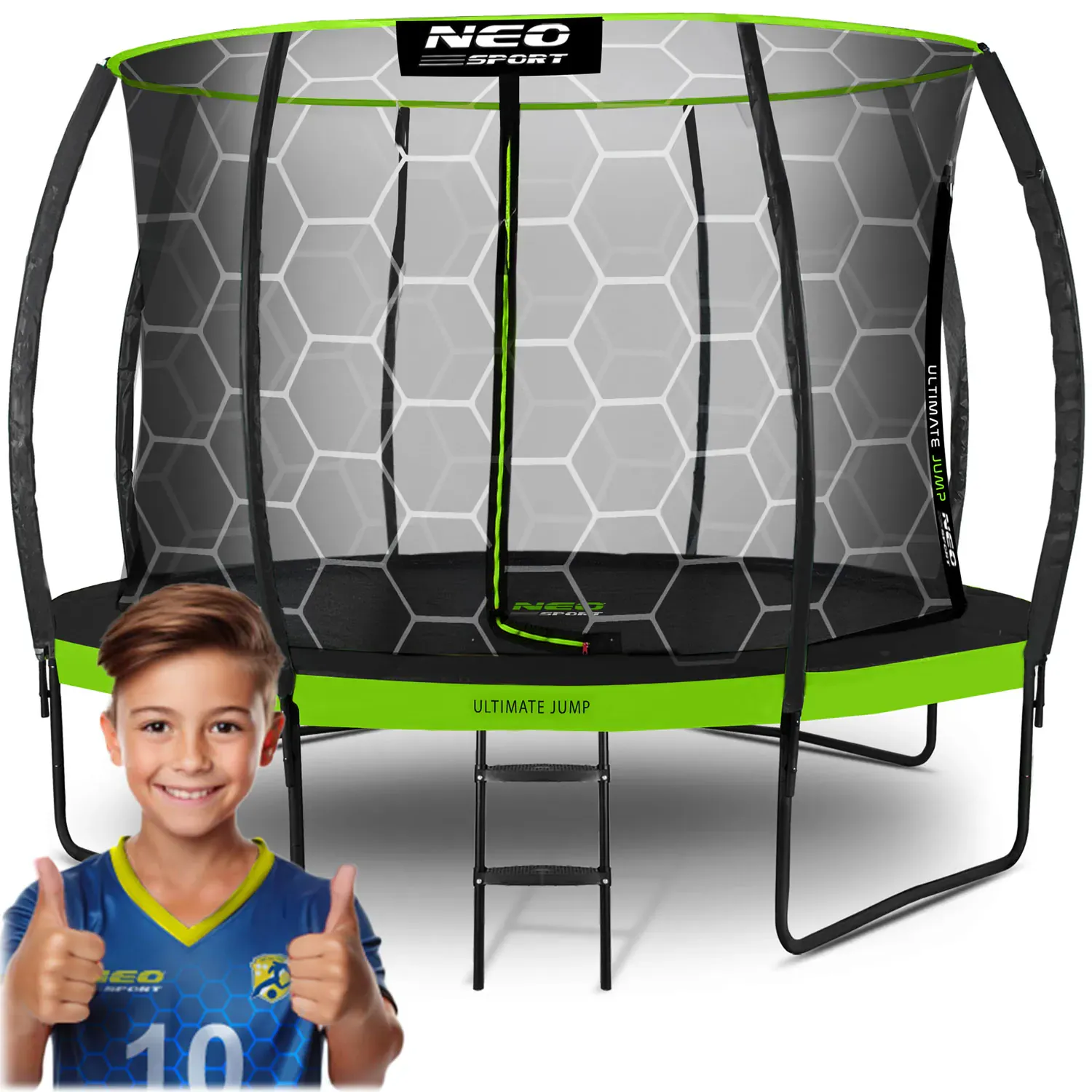 Neo-Sport profilirani vrtni trampolin 435 cm (14 ft) s unutarnjom mrežom - Pribislavec
