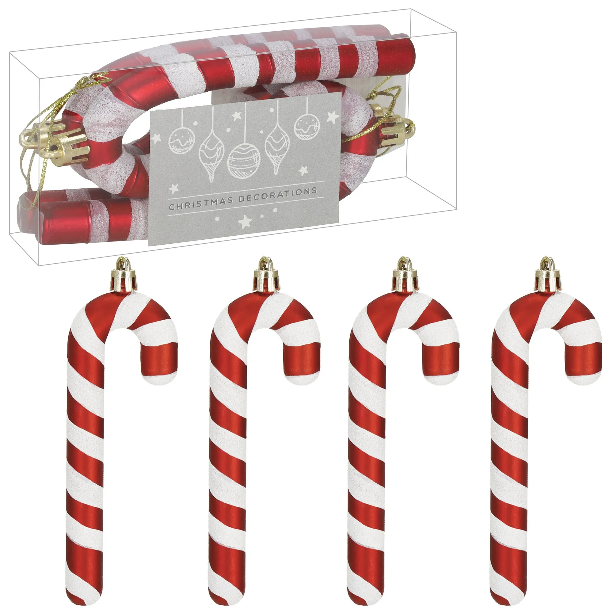 božićni ukrasi 14 cm – set 4 komada štapić slatkiša - slika 6