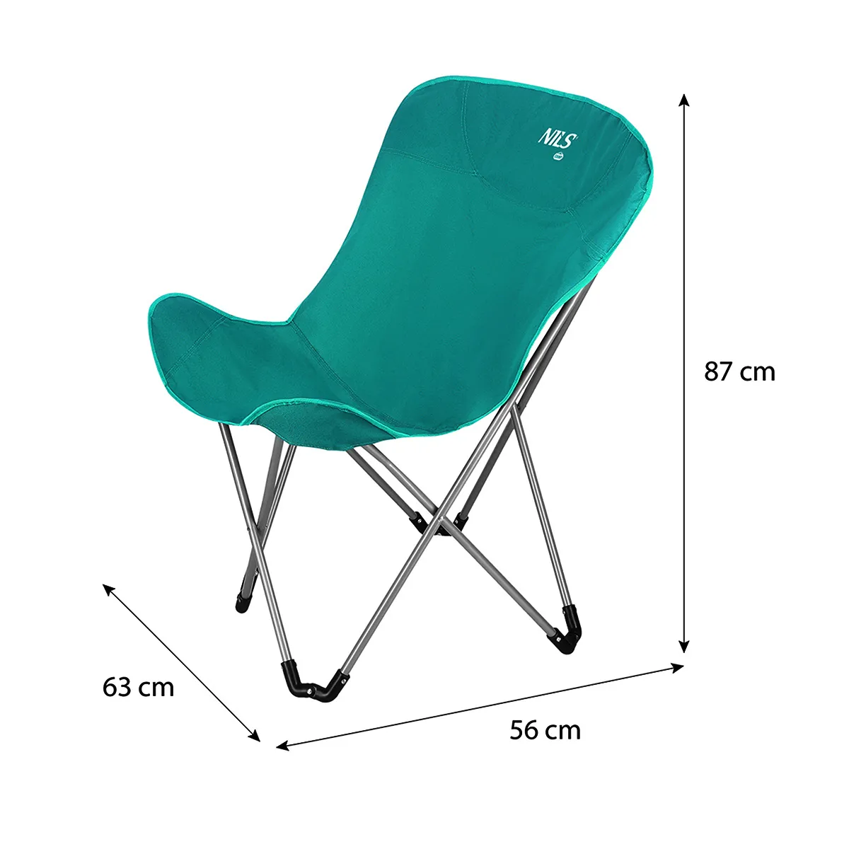 zelena kamperska stolica 63x74x56cm nils camp - slika 4