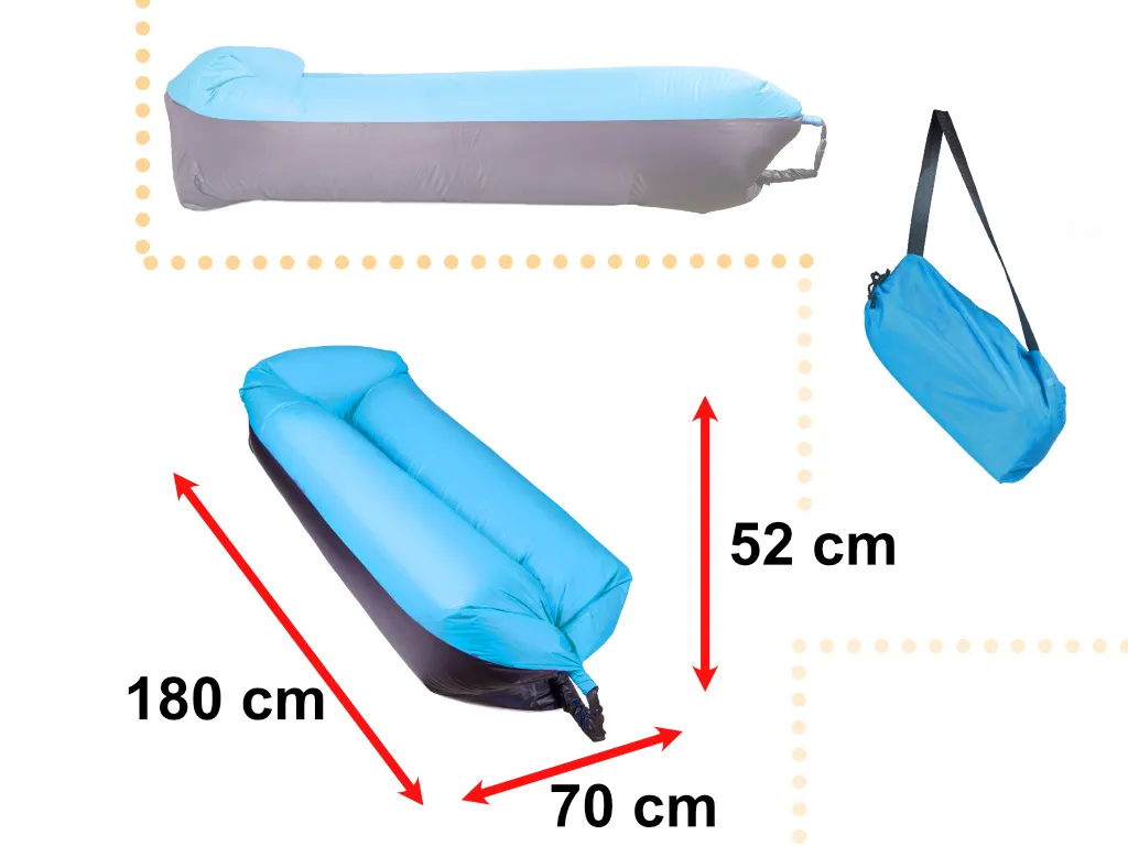 fotelja na napuhavanje lazy bag 185x70cm plava - slika 4